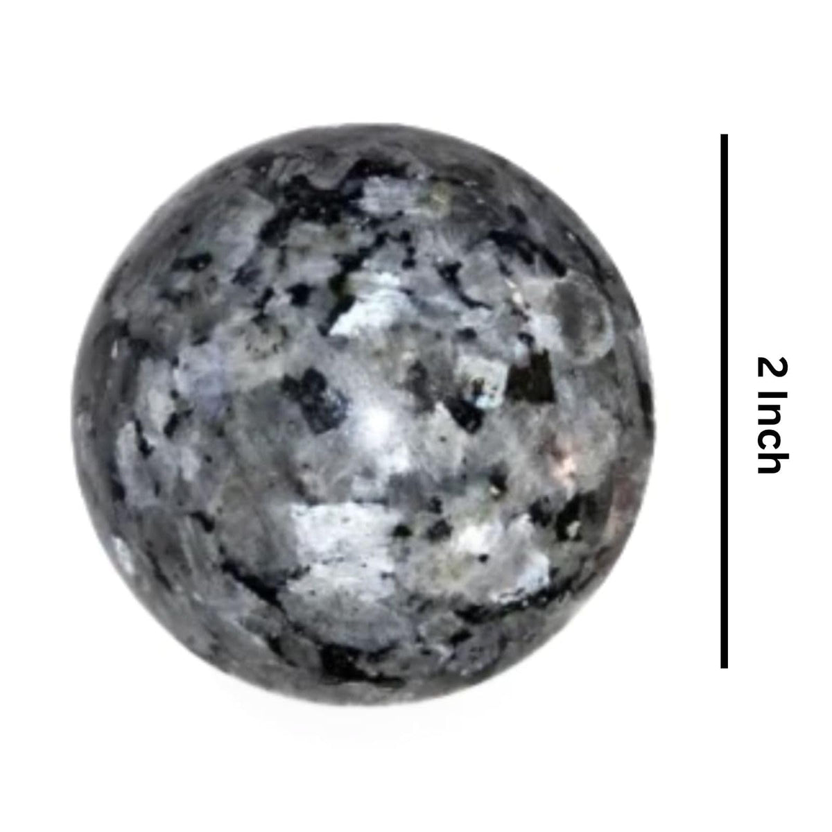 Jet Larvikite Crystal Ball 50-55 mm – Natural Healing Stone Sphere for Meditation, Reiki, Energy Balancing, Home Décor, Protection & Spiritual Growth