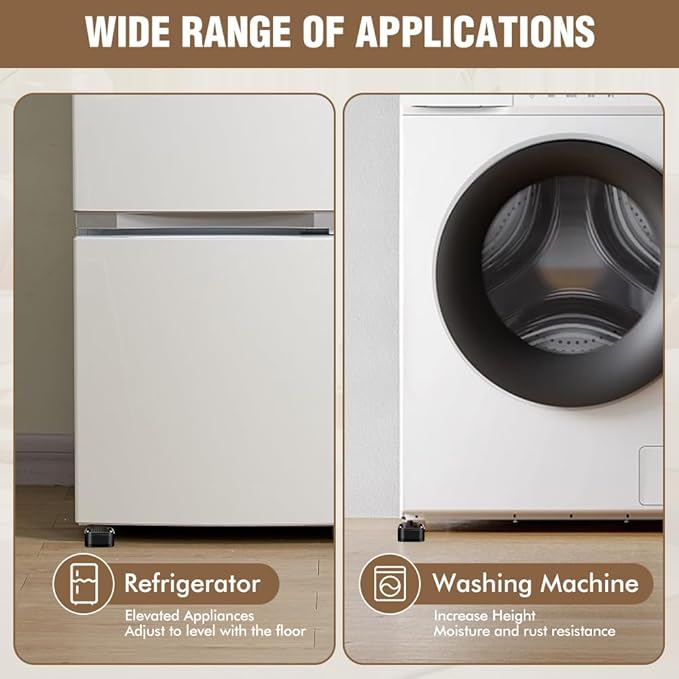 8 Pack Furniture Risers Adjustable Bed Risers Heavy Duty Lifts Height 1 or 2