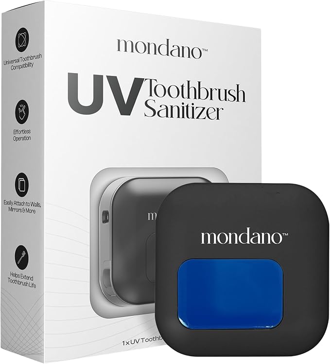 Mondano UV-C Toothbrush Sanitizer and Holder, Toothbrush Case