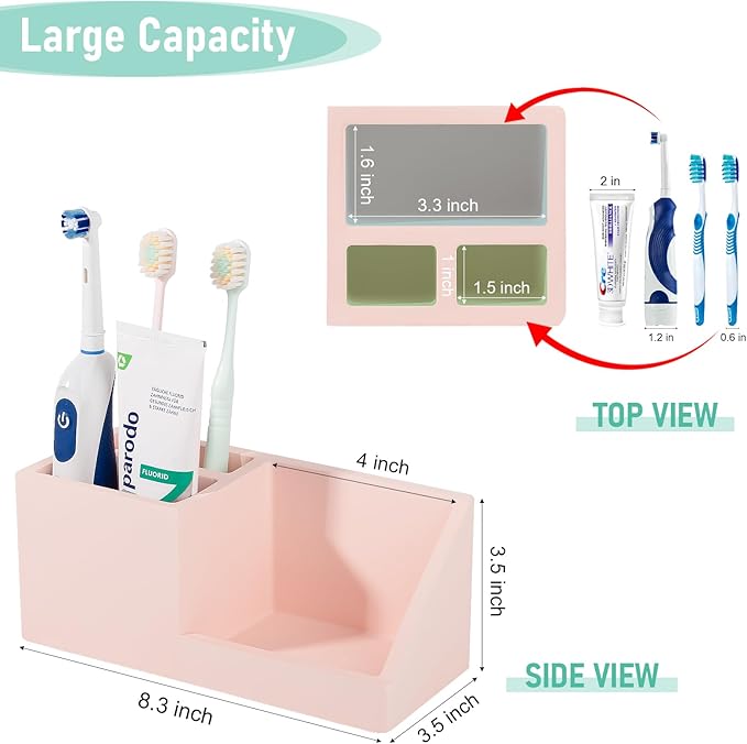 Diatomite Toothbrush Holders for Bathrooms, Quick Dry Electric Tooth Brush and