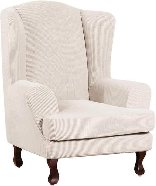 Turquoize Wingback Chair Covers 2 Piece Wing Chair Slipcover Stretch Slipcovers