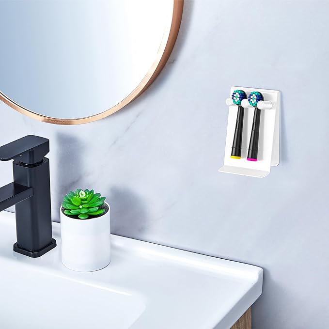 Electric Toothbrush Head Holder Adhesive or Tabletop, Tooth Brush Holder