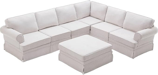 109.4" Fabric Upholstered Modular Sofa Collection, Modular Customizable