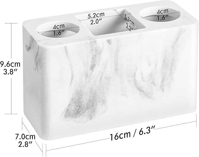 Luxspire Toothbrush Holder, 3 Slots Electric Toothbrush and Toothpaste Holder