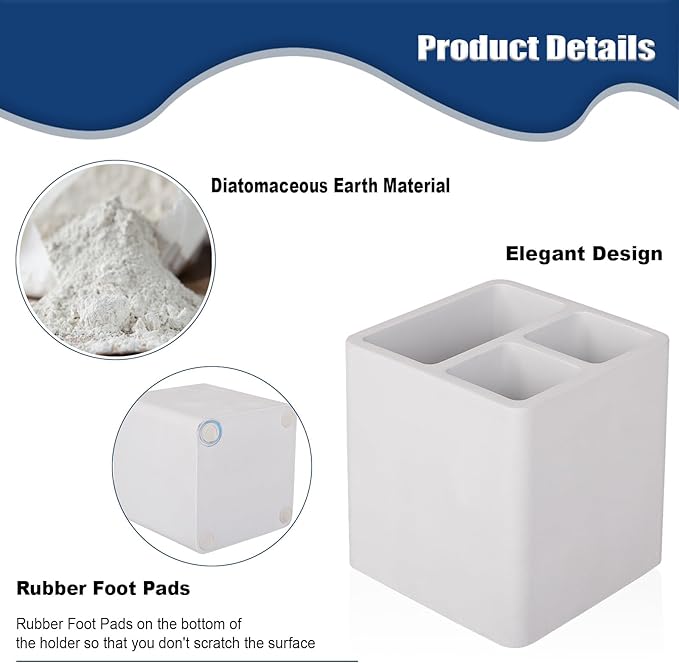 Diatomite Toothbrush Holders for Bathrooms, Electric Toothbrush and Toothpaste