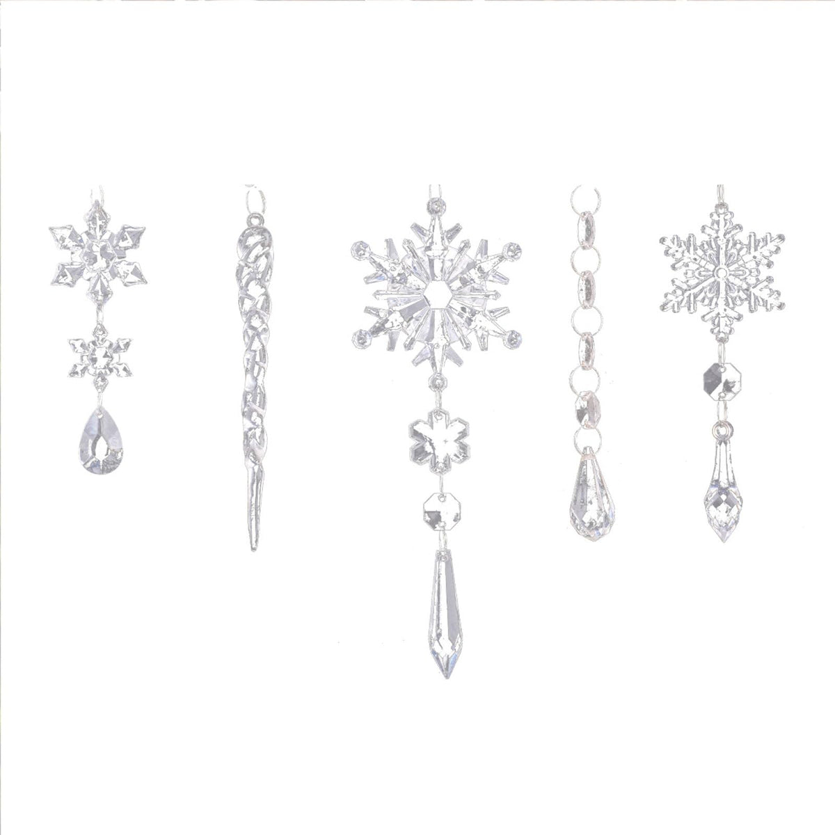 Christmas Tree Decoration Snowflake Icicle Drop Hanging Ornaments Crystal Ornaments Xmas Pendant 18pcs Winter Holiday Frozen Party Decorations Acrylic Christmas Supplies