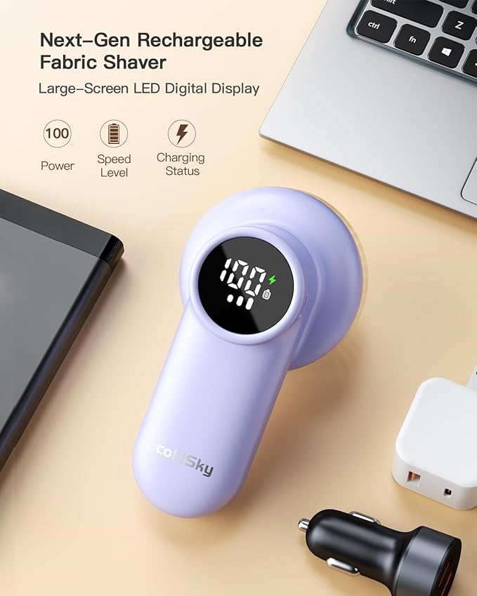 coldSky Rechargeable Fabric Shaver, Lint Shaver