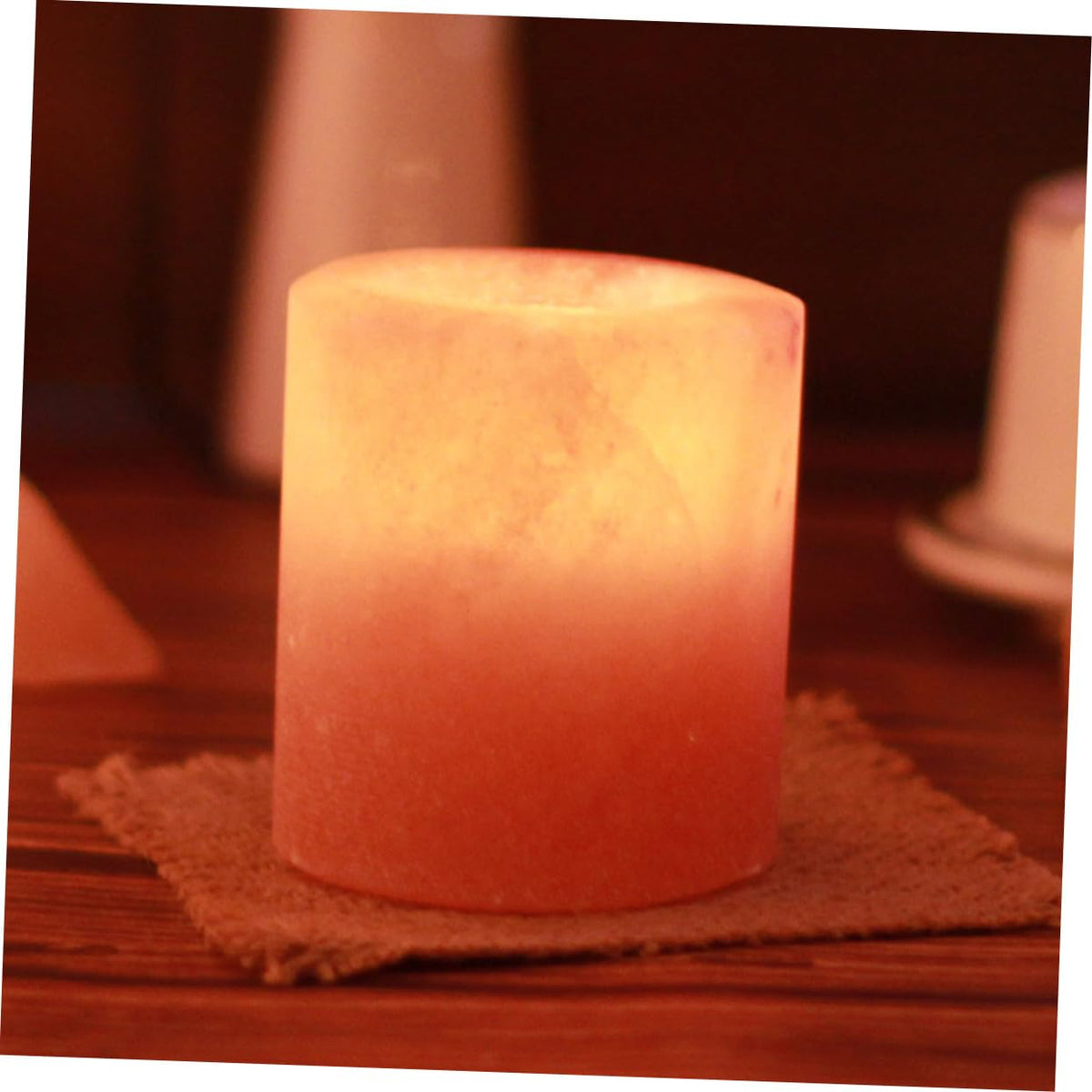 Healifty Himalayan Crystal Salt Candle Holder Adjustable Taper Candle Stand for Meditation Yoga and Home Decor Natural Handcrafted Decorative Centerpiece for Dining Table and Relaxation