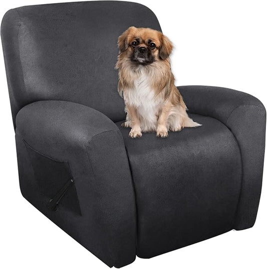 ANARACHON Recliner Chair Covers Leather Like, 4 Pieces Recliner Cover