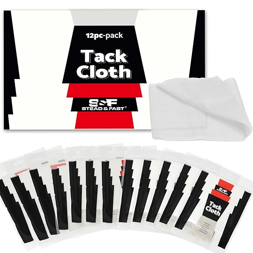 S&F STEAD & FAST Tack Cloth for Automotive Painting, 12-Pc Tack Cloths for