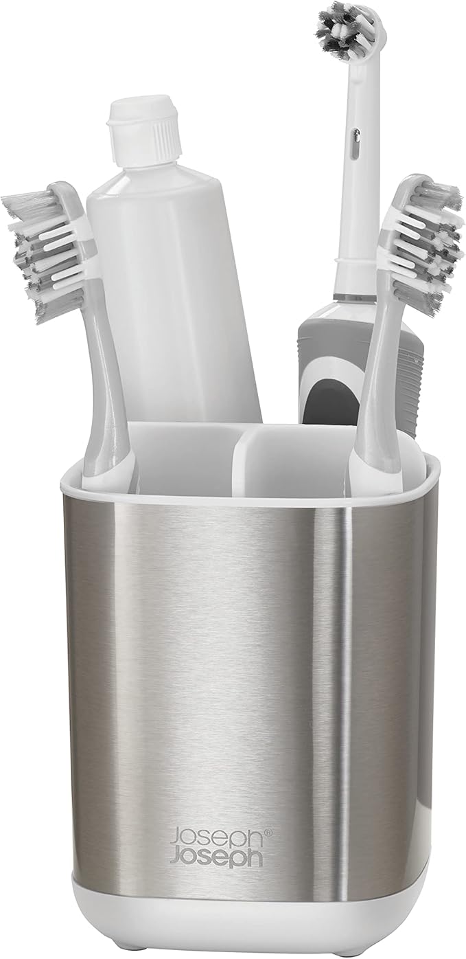 Joseph Joseph EasyStore Stainless-Steel Toothbrush Holder Bathroom Storage