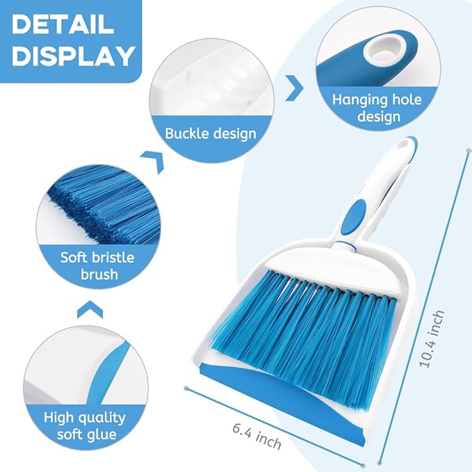 Small Broom and Dustpan Set, Small Dustpan and Brush Set, Mini Dust pan and