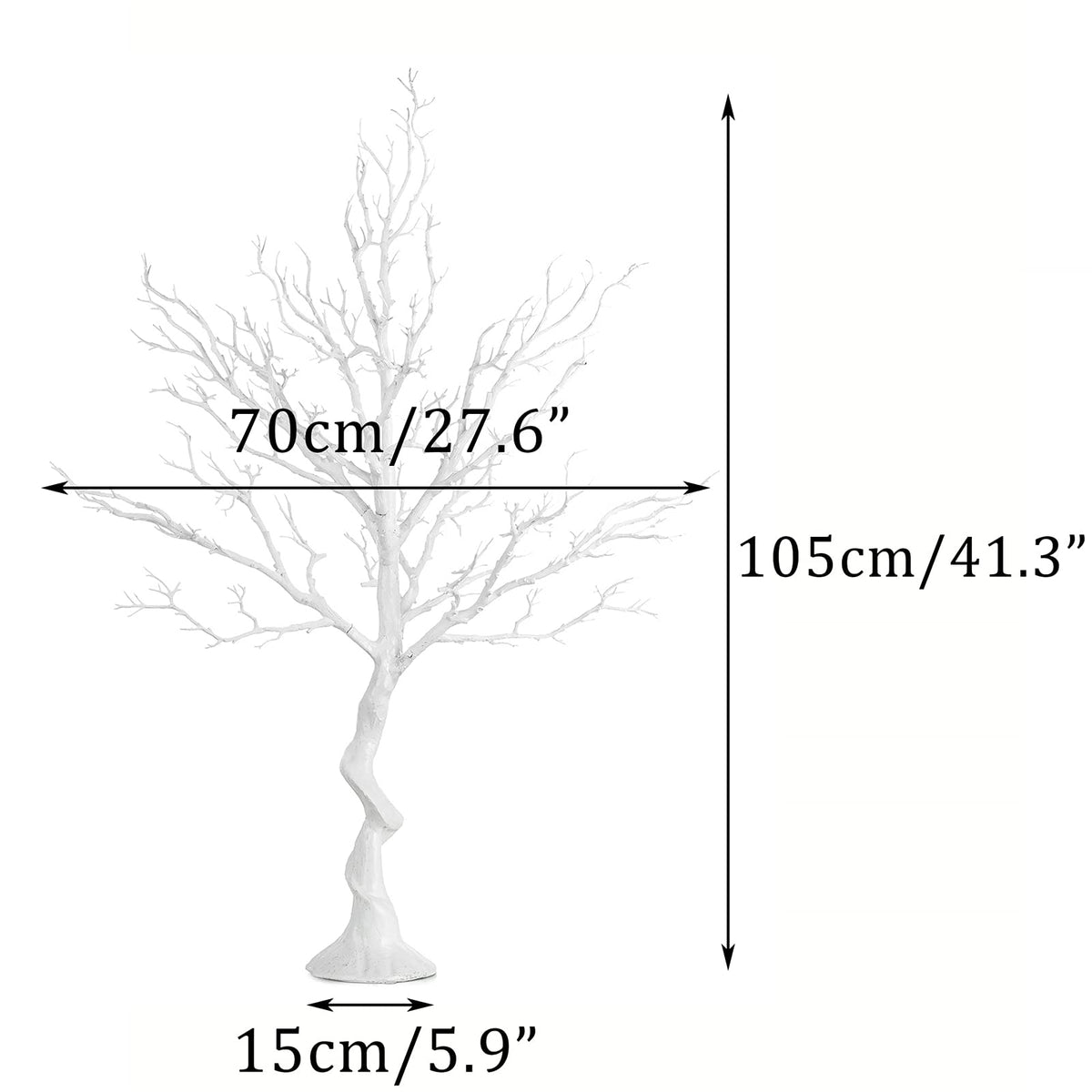 Sziqiqi Ornament Display Tree White Artificial Trees 3.4FT Tall Fake Decorative Manzanita Tree for Table Centerpiece Wedding Party Birthday Garden Christmas Decorations