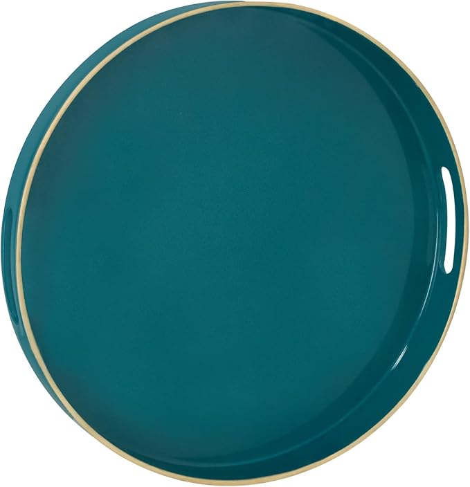 MAONAME 13" Round Tray, Teal Serving Trays