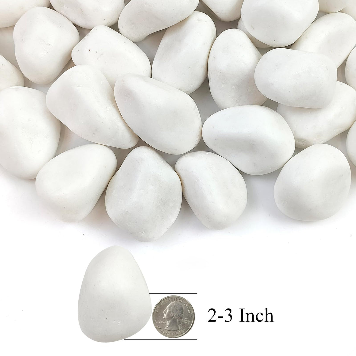 SHIZWU 40lbs White Rocks for Landscaping,2-3 Inch Decorative Pebbles for Plants,River Rocks for Backyard,Flower Beds, Indoor Fountains, Paths, Aquarium Vase,Outdoor Garden