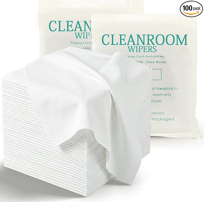 100 Pcs Cleanroom Cloth Wipes Microfiber Lint Free Cloth Disposable Clean