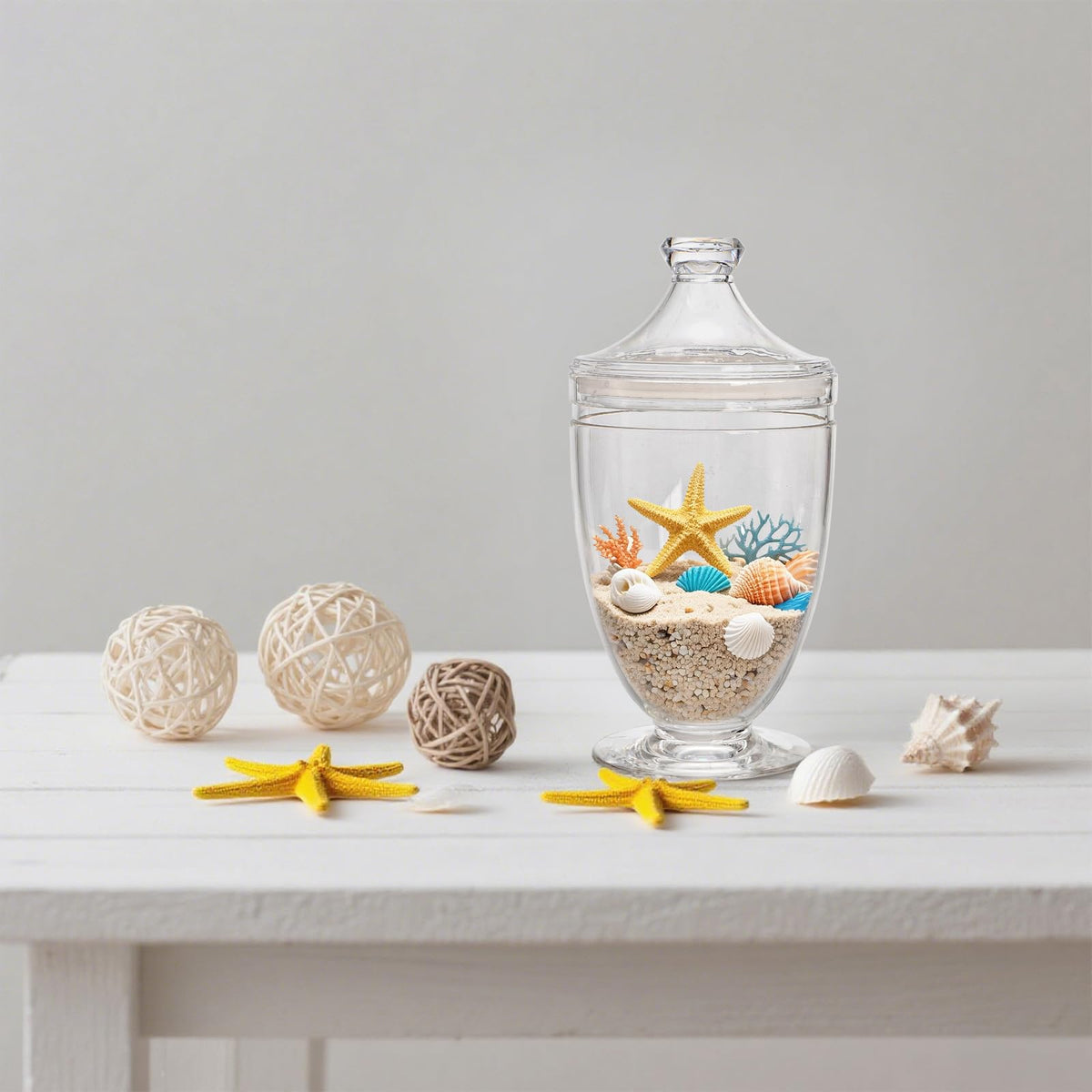 Hacaroa 2 Pack Acrylic Apothecary Jars with Airtight Lids, 46 Oz Clear Plastic Candy Cookie Jars for Candy Buffet, Decorative Bathroom Canister Container for Bath Salt, Vanity, Party, Wedding