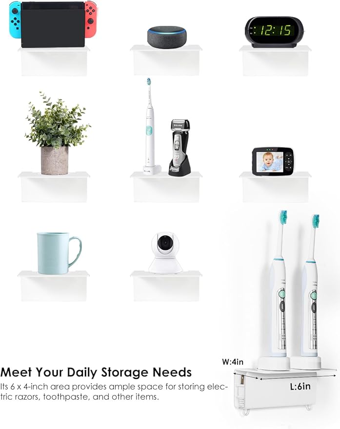 OAPRIRE Electric Toothbrush Holder Wall Mounted, 2 Pack Acrylic Electric