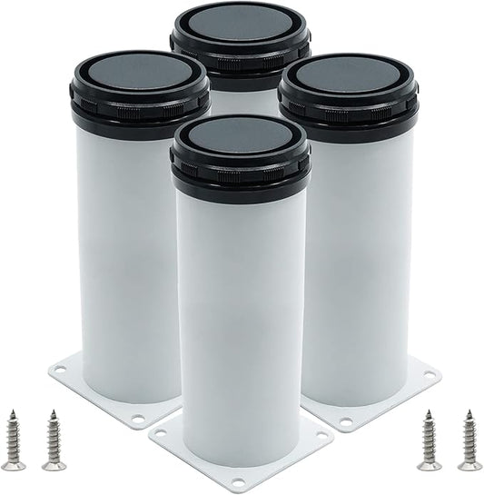 Set of 4 Adjustable Furniture Legs 8 Inch, Stainless Steel Furniture Legs