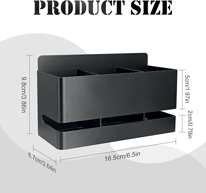 Black Aluminum Wall Mounted Electric Toothbrush Holder, No Drilling Required