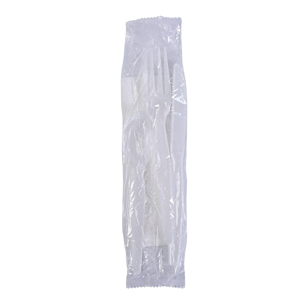 Boardwalk Six-Piece Cutlery Kit, Condiment/Fork/Knife/Napkin/Spoon, Heavyweight, White, 250/Carton