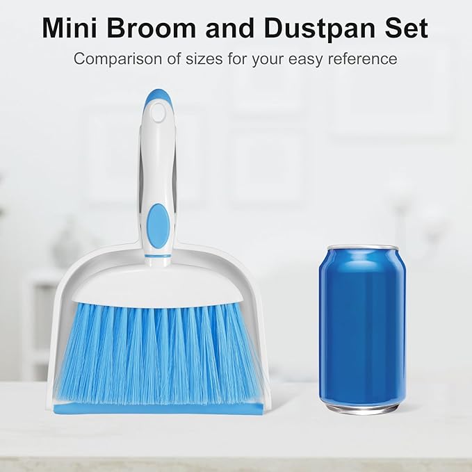NACENA Small Dust Pan and Brush Set, Mini Broom and Dustpan Set Small Hand