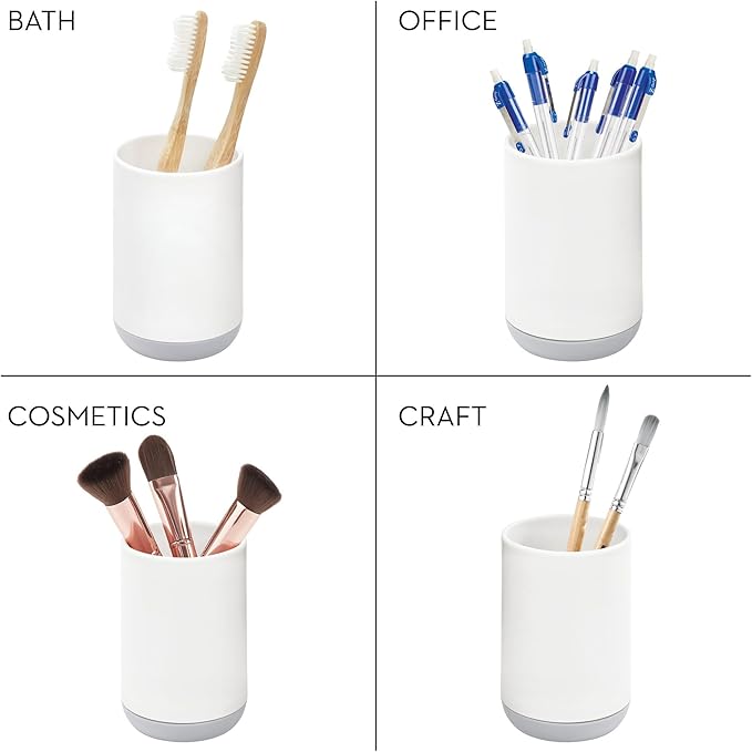 iDesign Toothbrush Holder for Normal Toothbrushes, Spin Brushes, and Toothpaste