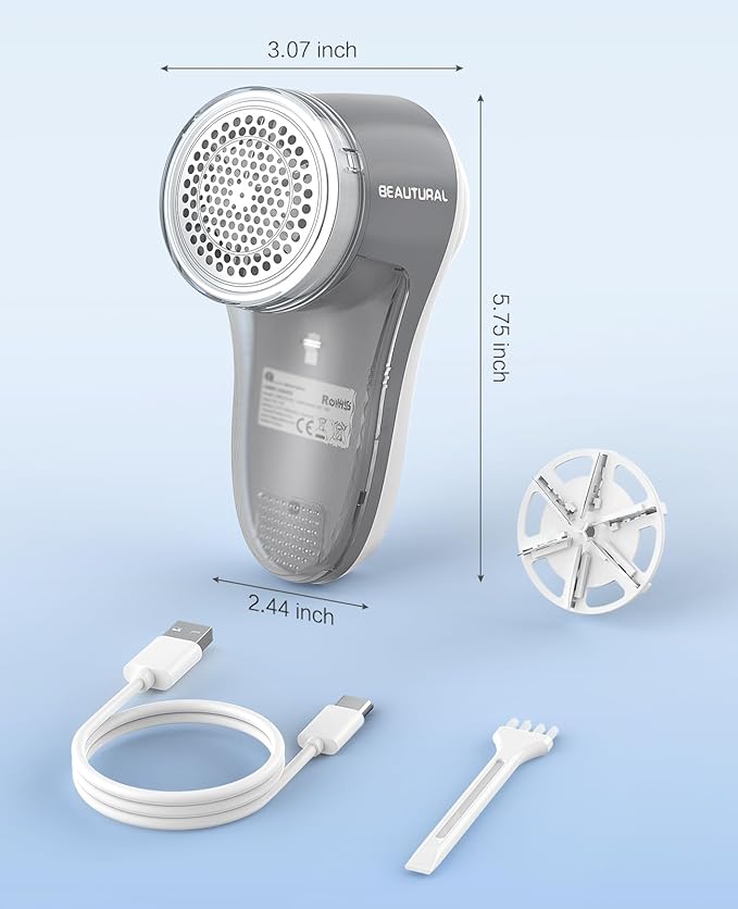 BEAUTURAL Fabric Shaver, Rechargeable Lint Remover