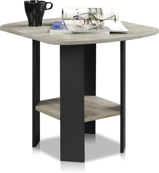Furinno SIMPLE DESIGN Side Table, 2-Tier Modern End Table