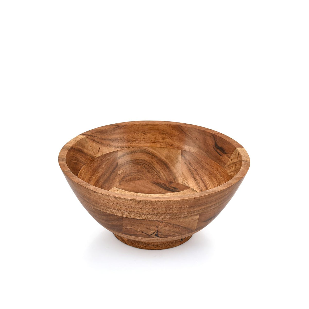 Mahasu Acacia Wood Round Shaped Serving Bowl For Fruit,Dessert Platter Centerpiece Dining Living Room Home Kitchen Décor (9" x 9" x 4")