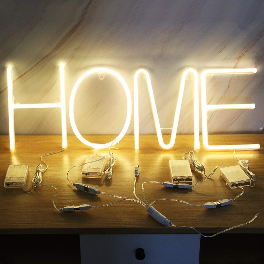 LED Neon Light Marquee Sign - Battery/USB Operated Neon Word Decor Lamps Mood Lighting for Christmas, Birthday, Wedding and Party Decor