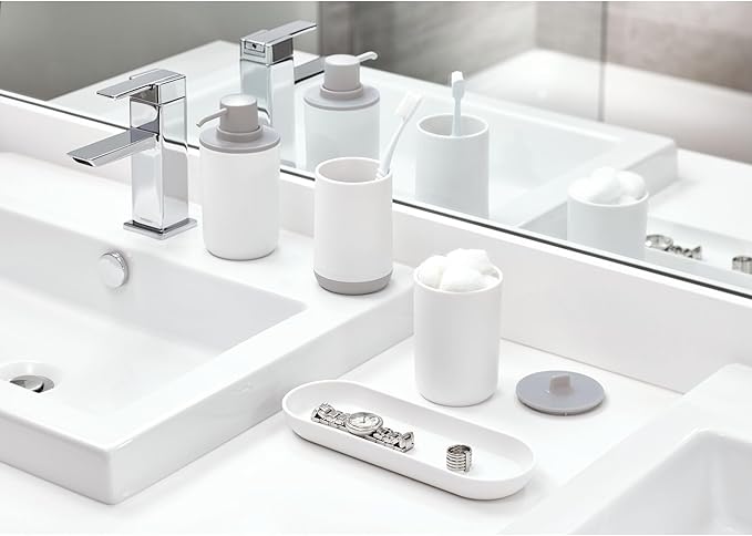 iDesign Toothbrush Holder for Normal Toothbrushes, Spin Brushes, and Toothpaste