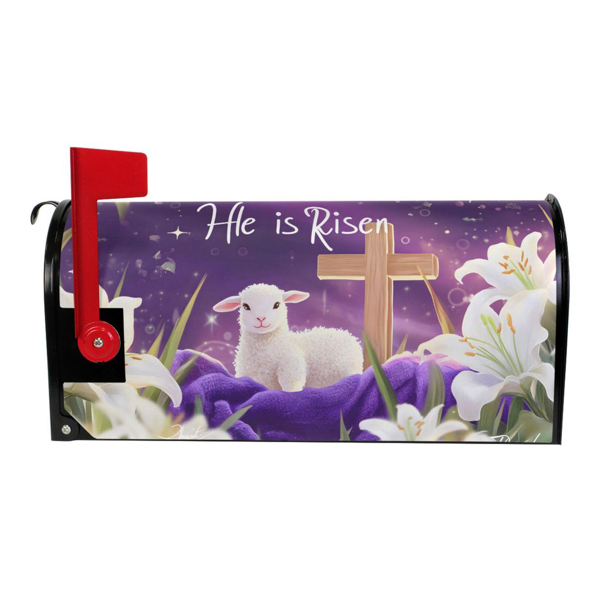 ALAZA He is Risen Easter Lily Flowers02 Magnetic Mailbox Cover MailWraps Garden Yard Home Decor for Outside Oversized-25.5" x20.8"