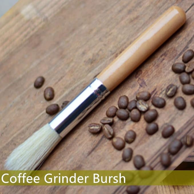 Coffee Grinder Brush Espresso Supply Maker Cleaning Brush, Wood Handle &