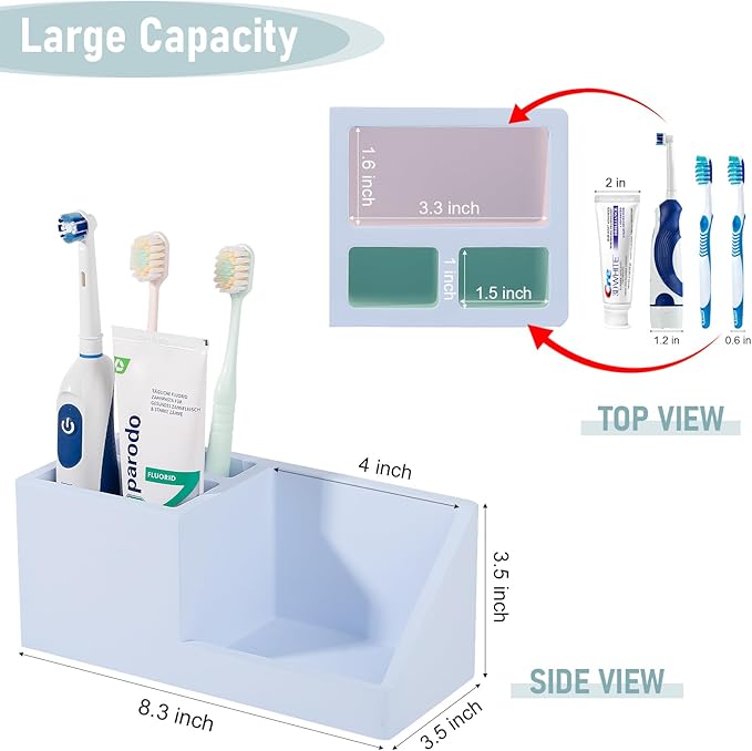 Diatomite Toothbrush Holders for Bathrooms, Quick Dry Electric Tooth Brush and