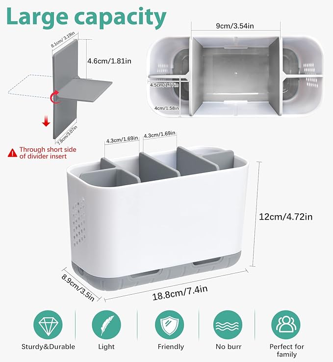 Boperzi Toothbrush and Toothpaste Holder Drainage