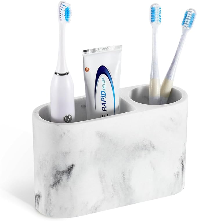 Luxspire Toothbrush Holder, 2 Slots Toothbrush and Toothpaste Holdersfor