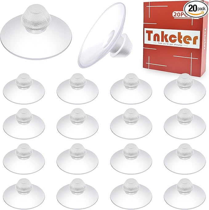 20-Pack Transparent Anti-Collision Suction Cups, 30mm/0.7" Mark-Free Design
