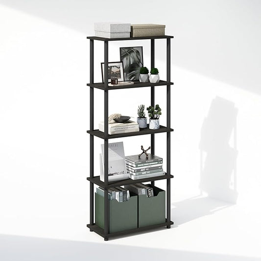 Furinno Turn-N-Tube Book Shelf, 5-Tier Bookshelf, Bookcase