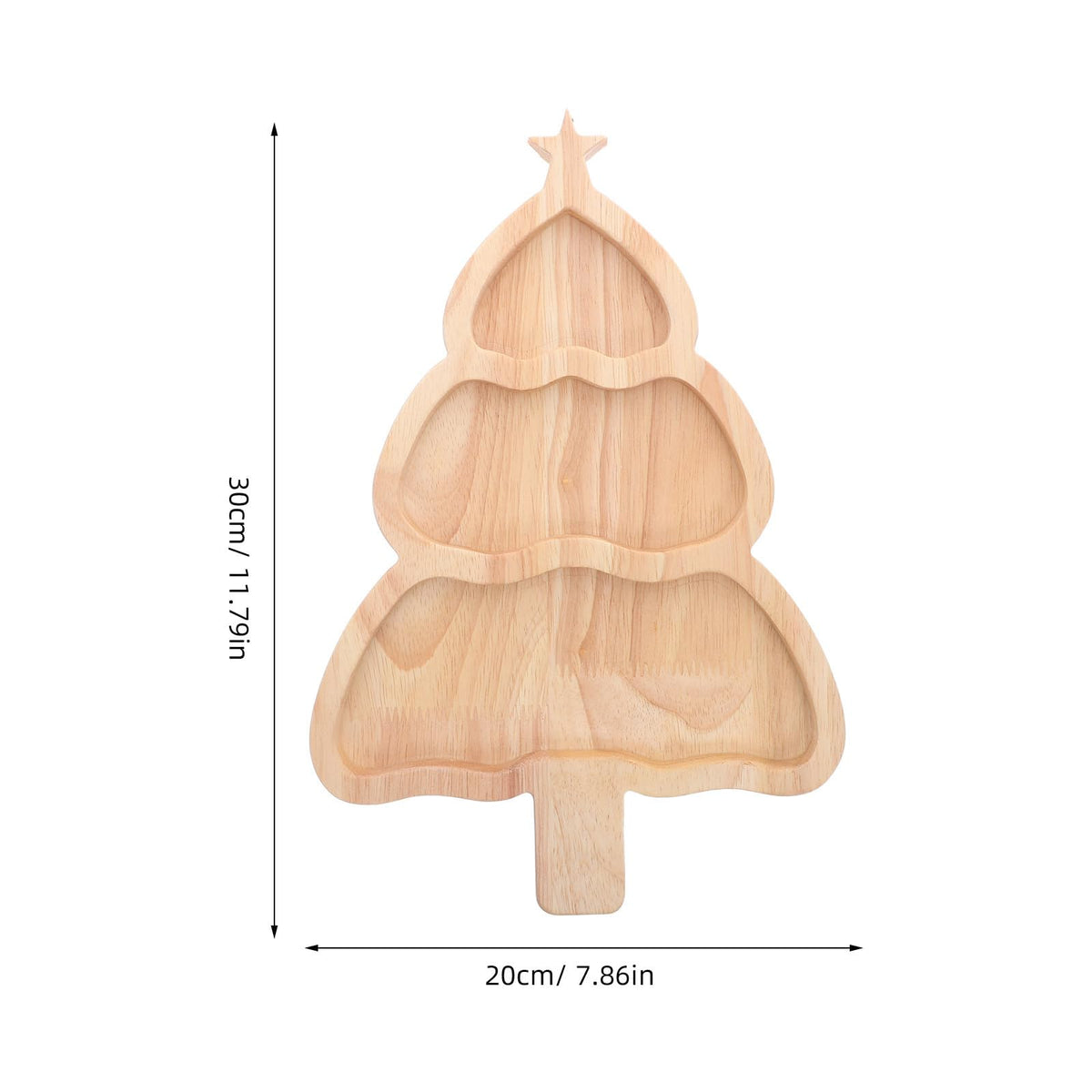 jojofuny Christmas Tree Serving Tray Bamboo Snack Platter - Divided Holiday Party Dining Plate For Appetizers Candy And Desserts - Christmas Tree Charcuterie Platter For Family Gatherings