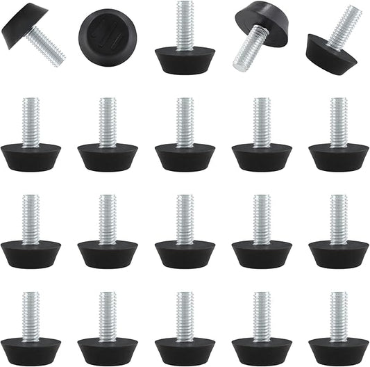 Zorfeter 30 Pcs Screw in Threaded Furniture Adjustable Levelers, M6 Leveling
