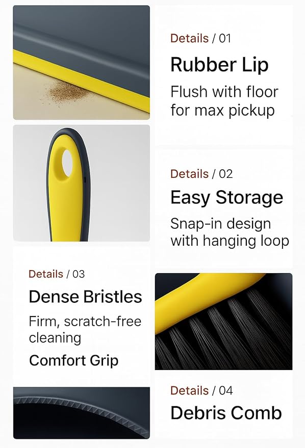 Dustpan and Broom Set Small – Mini Handheld Dustpan and Brush Combo