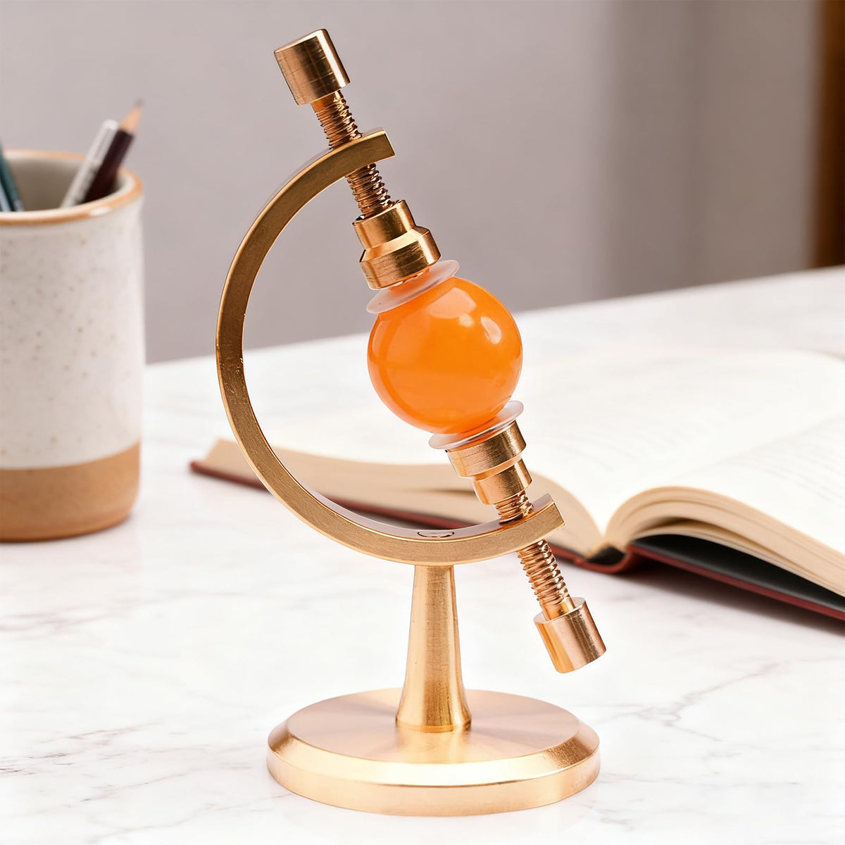Rock Stands for Display - Adjustable Globe Holder with Padded Clip | Crystal Ball Stand for gemstone, Fossils, Minerals, Specimens, Collectibles, Ideal Art Craft Decoration for Table, Shelf, Bookshel