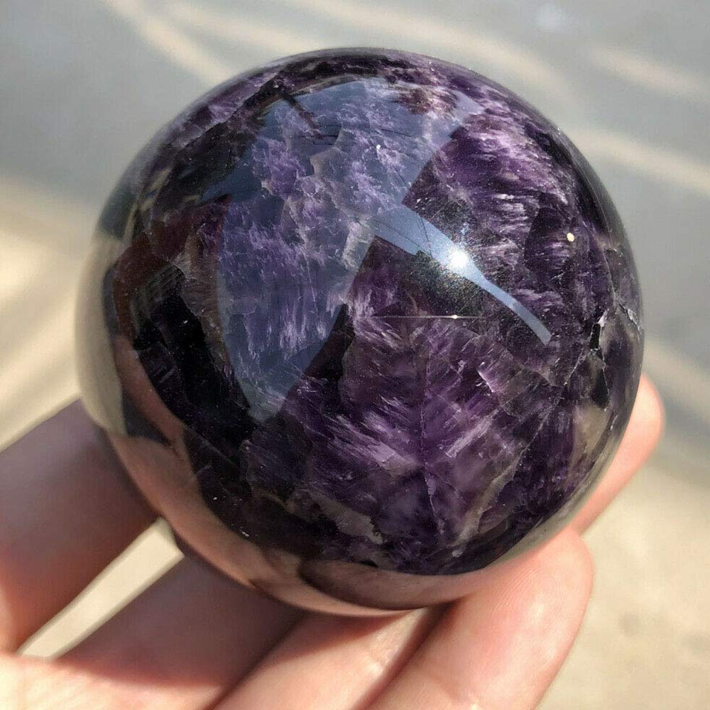 Acxico 1 pcs Natural Dreamy Amethyst Ball Quartz Crystal Sphere Reiki Healing 4.5cm