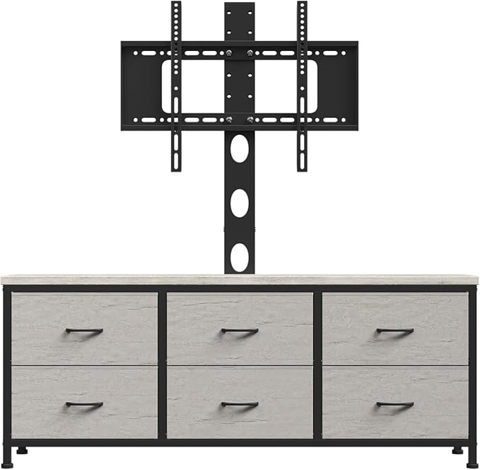 TV Stand with Mount, Fabric Dresser with 6 Drawers