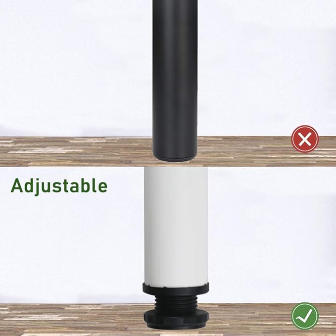 QLLY 28 inch Adjustable Metal Desk Legs, Heavy Duty Furniture Table Legs