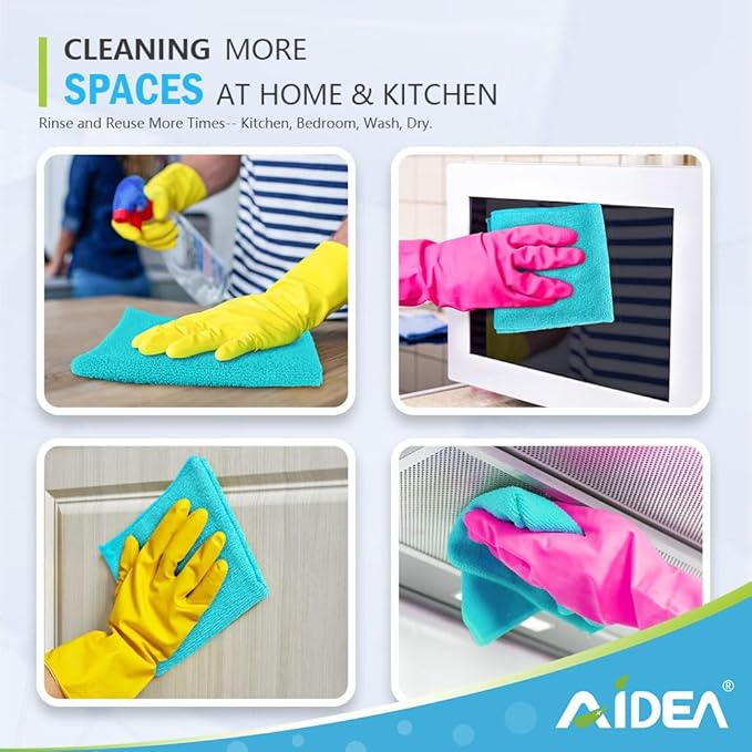 AIDEA Microfiber Cleaning Cloth-12PK, Soft Microfiber Towels