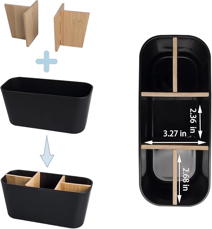 Toothbrush Holders for Bathrooms, Bamboo Tooth Brush Holder