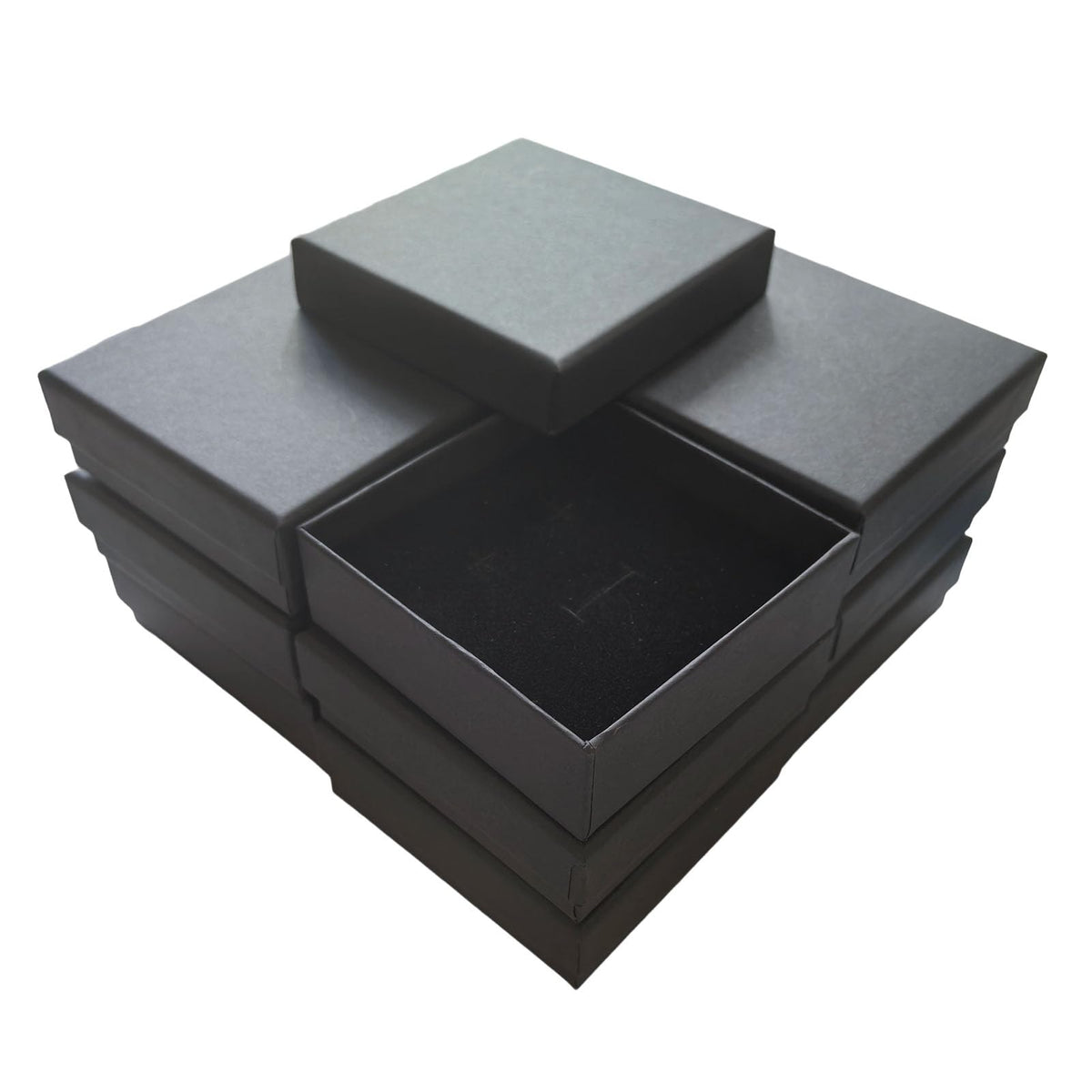 ARTISAMILY Christmas Gift Boxes for Presents 12pcs Black Earring Bracelet Necklace Box Jewelry Boxes 3.5" x3.5" x1" Cotton Fill Paper Jewelry Box Case for Birthday Wedding Shipping Storage