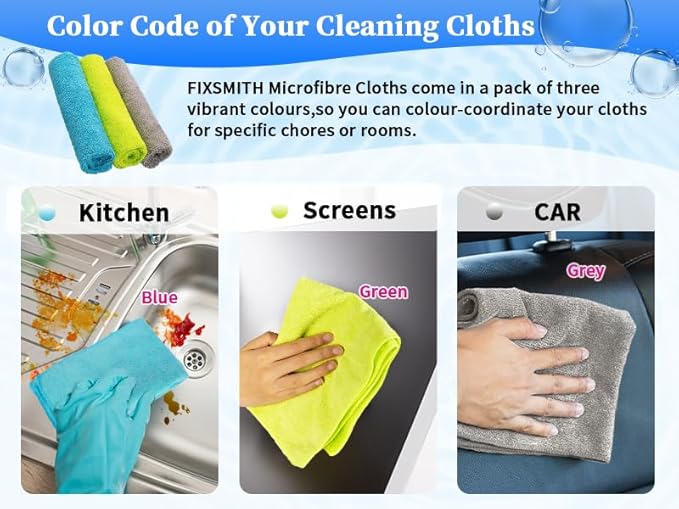 FIXSMITH Shop Towels-800 Pack, 12 x 16 in Microfiber Cleaning Cloth, Highly